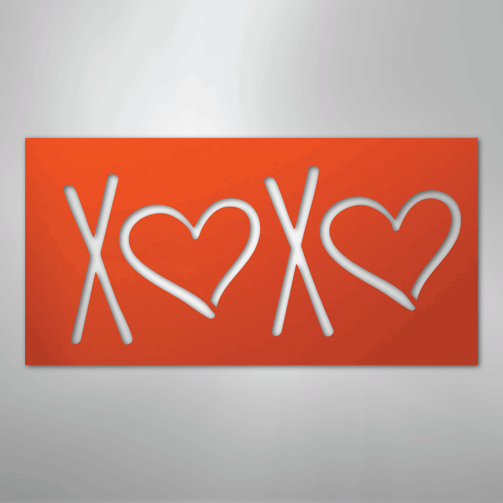 X❤️X❤️ Heart Wall Sign | Romantic Steel Wall Art | Made in USA