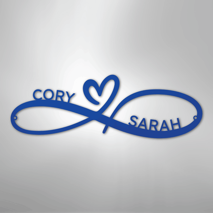 Infinity Love Heart Sign | Personalized Steel Wall Art | Made in USA