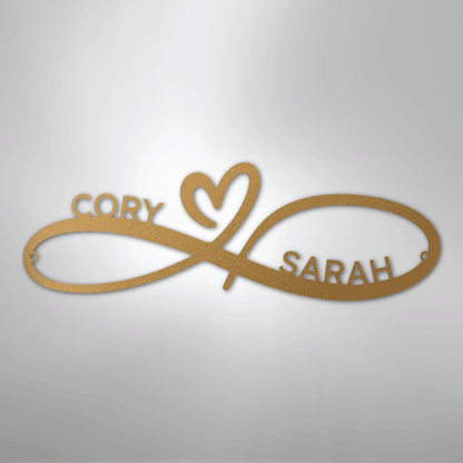 Infinity Love Heart Sign | Personalized Steel Wall Art | Made in USA