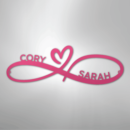 Infinity Love Heart Sign | Personalized Steel Wall Art | Made in USA