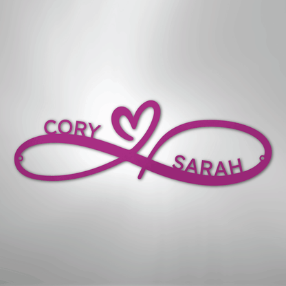 Infinity Love Heart Sign | Personalized Steel Wall Art | Made in USA