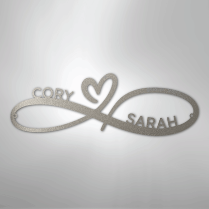 Infinity Love Heart Sign | Personalized Steel Wall Art | Made in USA