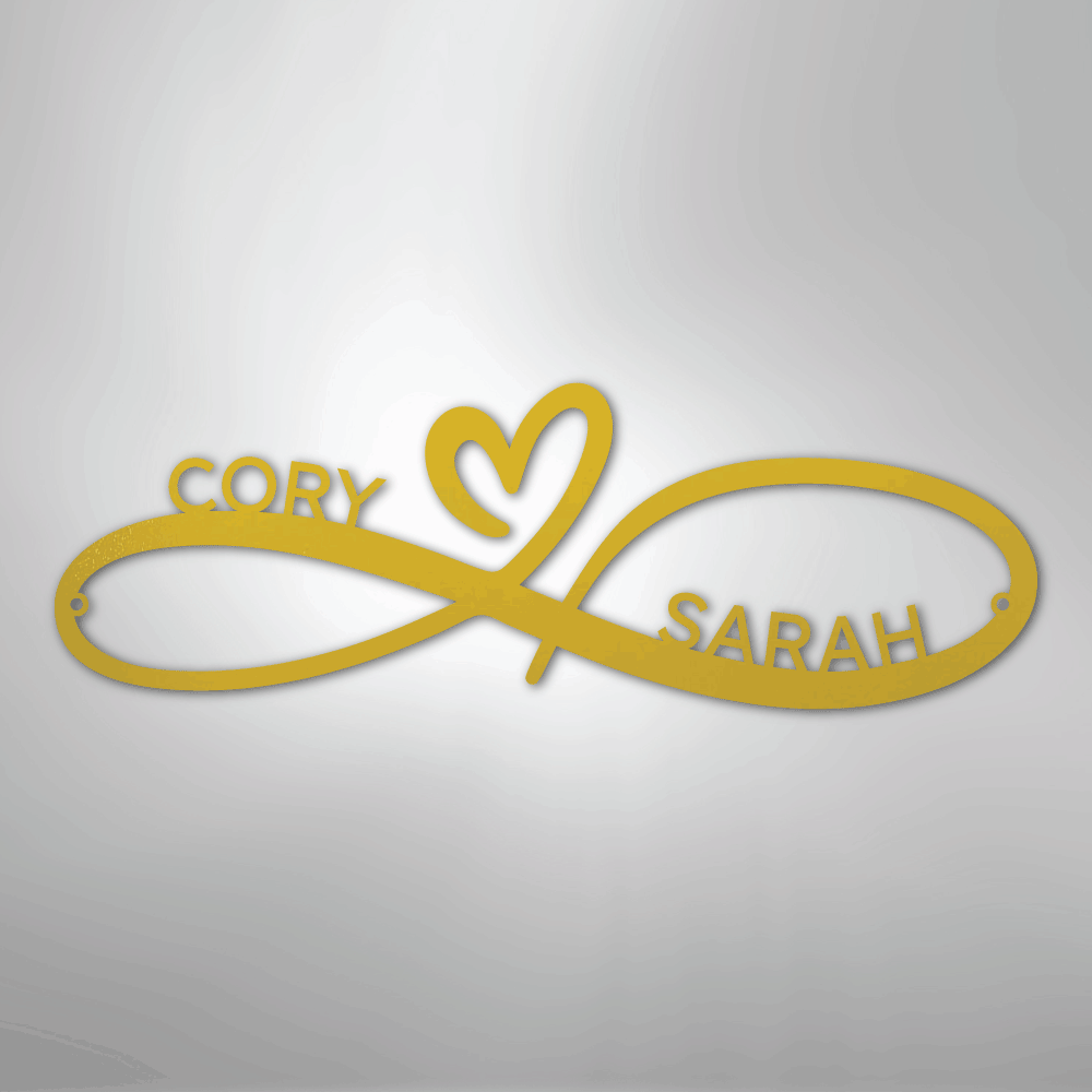 Infinity Love Heart Sign | Personalized Steel Wall Art | Made in USA