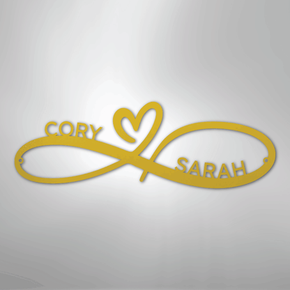 Infinity Love Heart Sign | Personalized Steel Wall Art | Made in USA