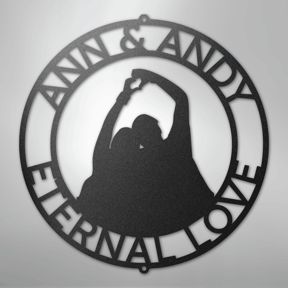 Couple Silhouette Sign | Personalized Steel Wall Art | Made in USA