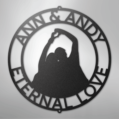 Couple Silhouette Sign | Personalized Steel Wall Art | Made in USA