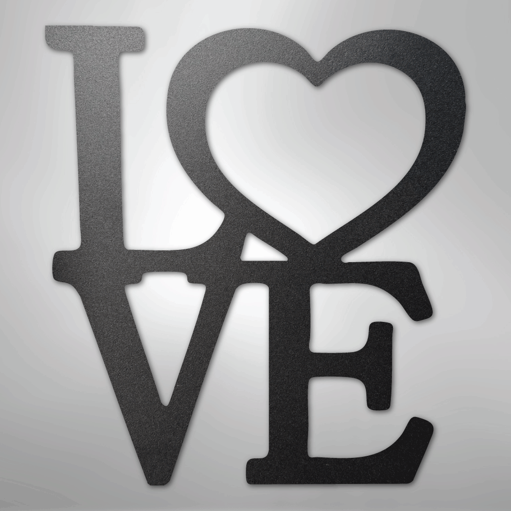 LOVE Steel Sign | Contemporary Metal Wall Art | Made in USA