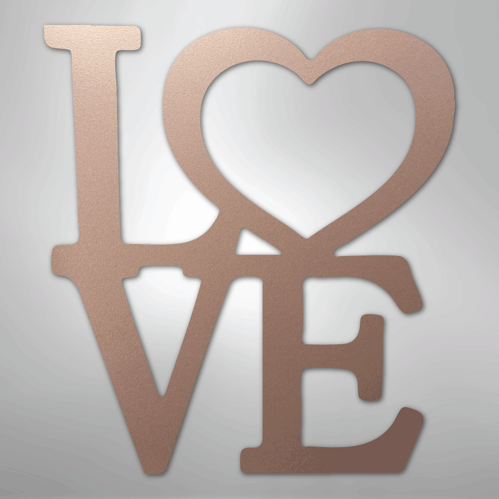 LOVE Steel Sign | Contemporary Metal Wall Art | Made in USA
