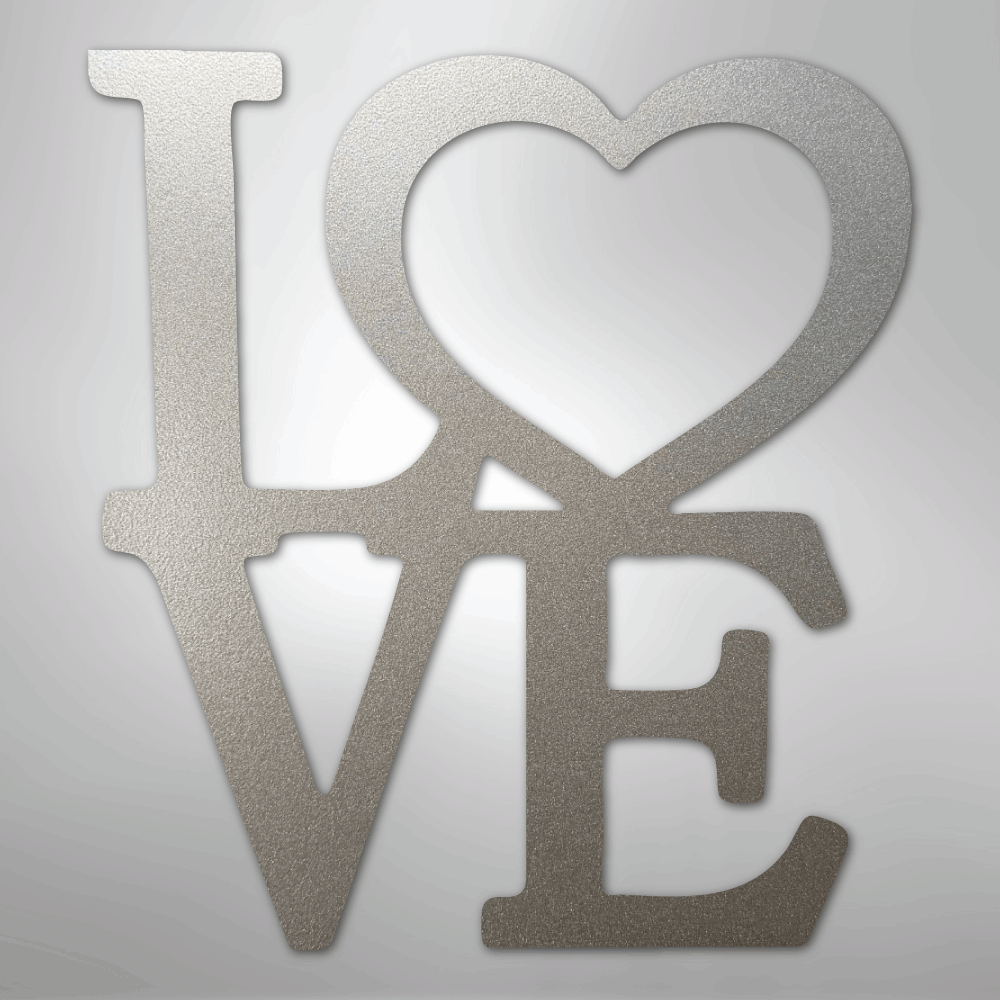 LOVE Steel Sign | Contemporary Metal Wall Art | Made in USA