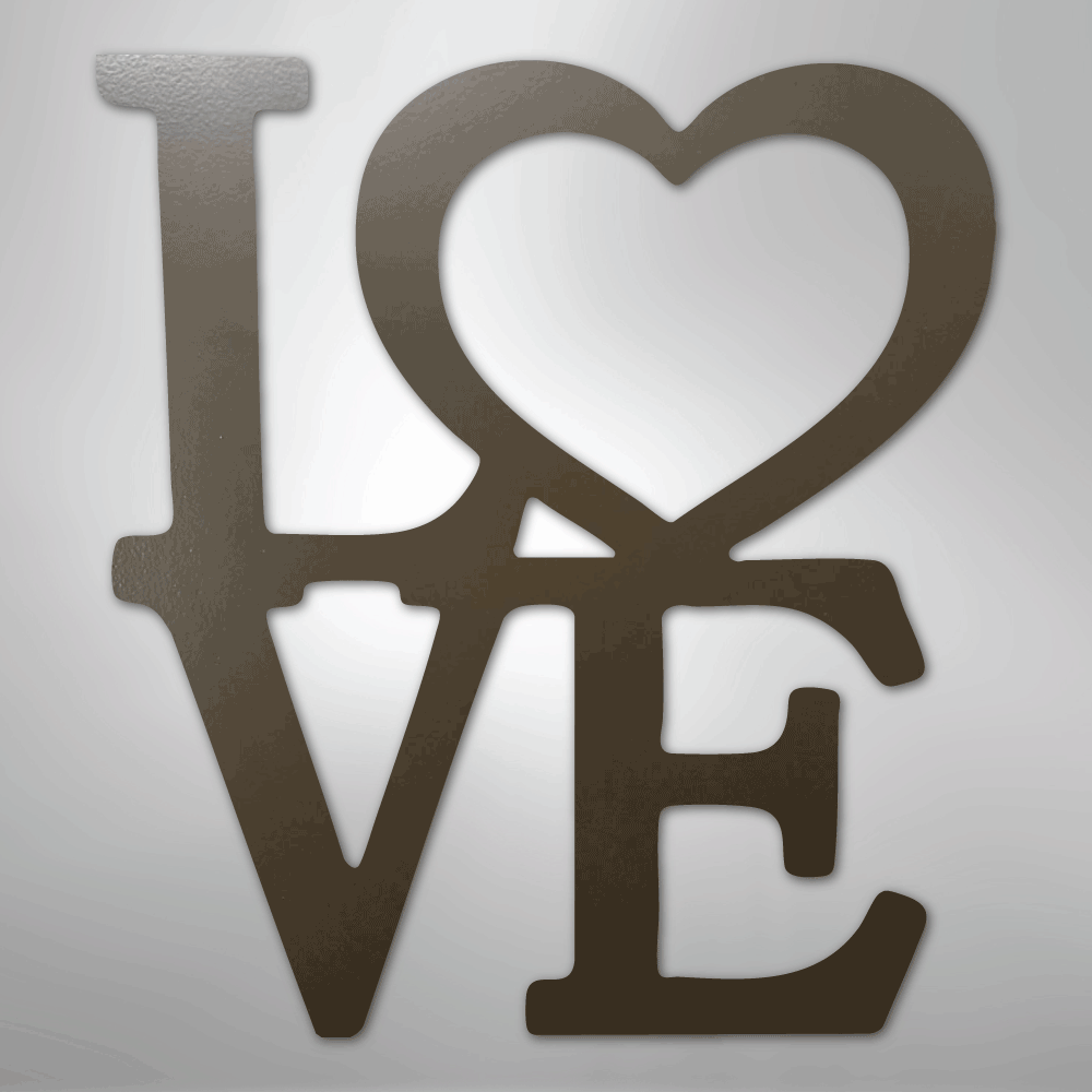 LOVE Steel Sign | Contemporary Metal Wall Art | Made in USA