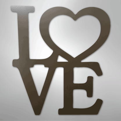 LOVE Steel Sign | Contemporary Metal Wall Art | Made in USA
