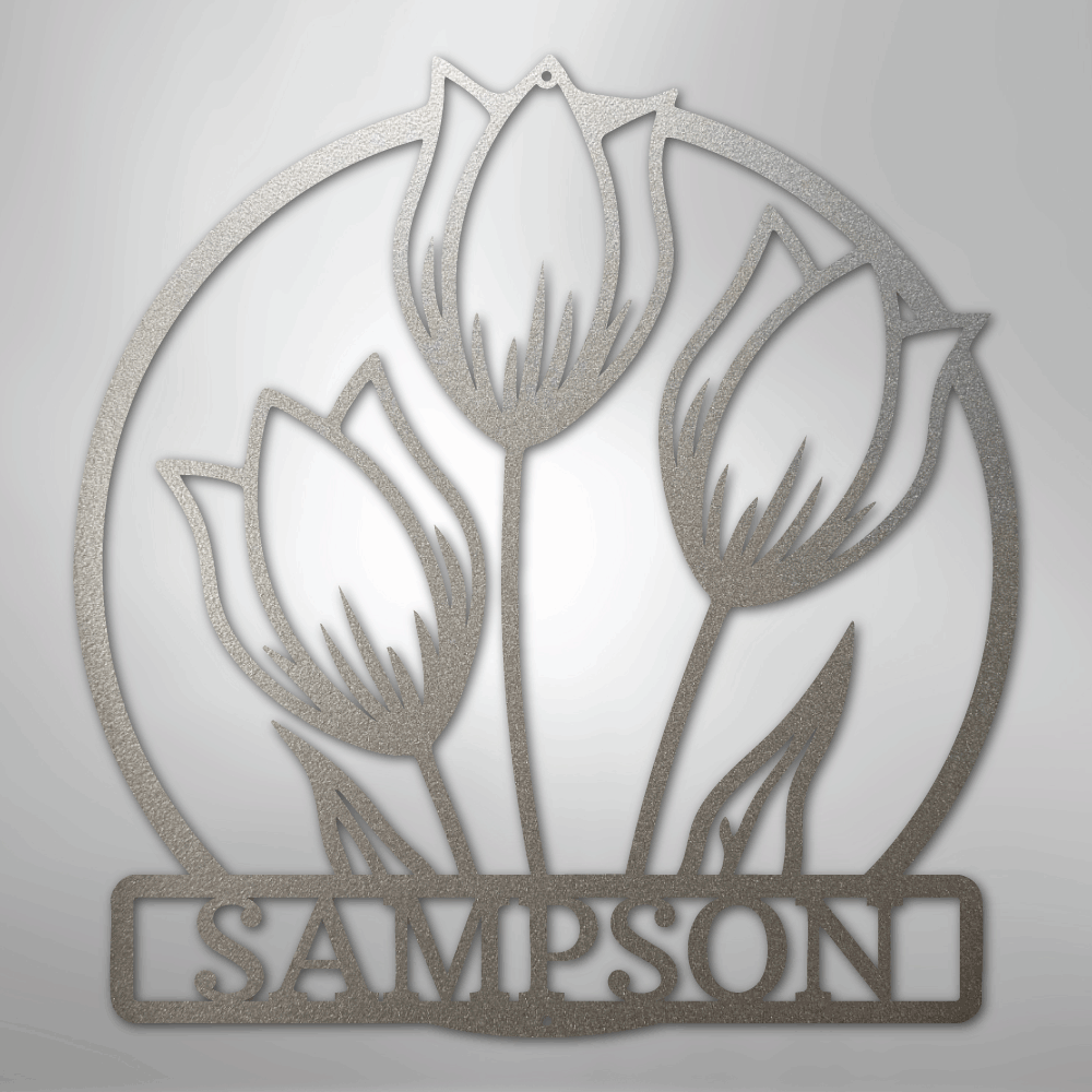 Tulip Wall Art Sign | Personalized Steel Wall Art | Made in USA