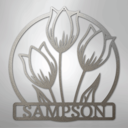 Tulip Wall Art Sign | Personalized Steel Wall Art | Made in USA