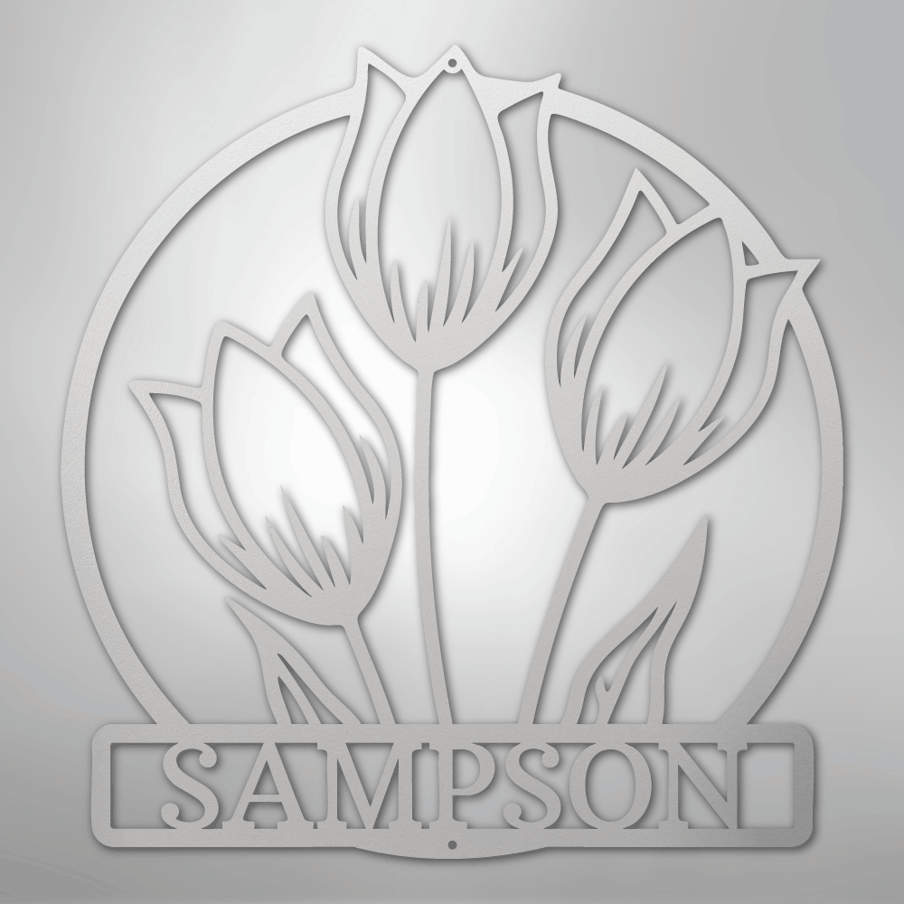 Tulip Wall Art Sign | Personalized Steel Wall Art | Made in USA
