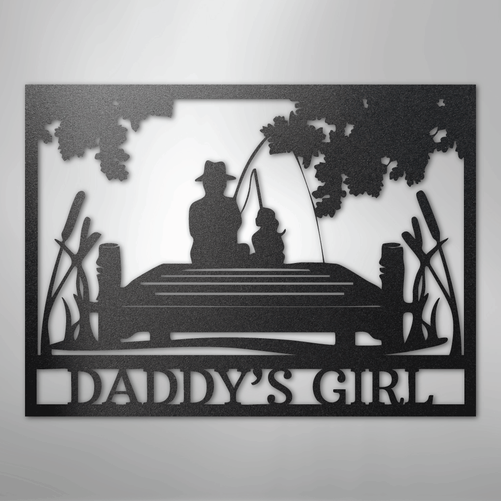 Daddy's Girl Fishing Sign | Personalized Steel Wall Art | Made in USA