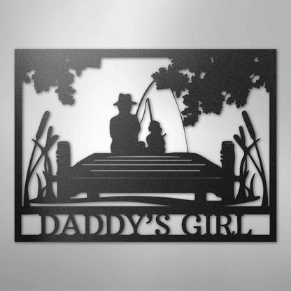 Daddy's Girl Fishing Sign | Personalized Steel Wall Art | Made in USA