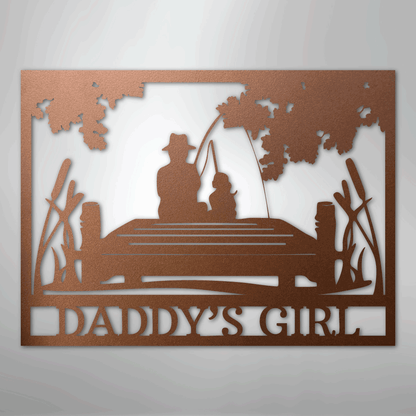 Daddy's Girl Fishing Sign | Personalized Steel Wall Art | Made in USA