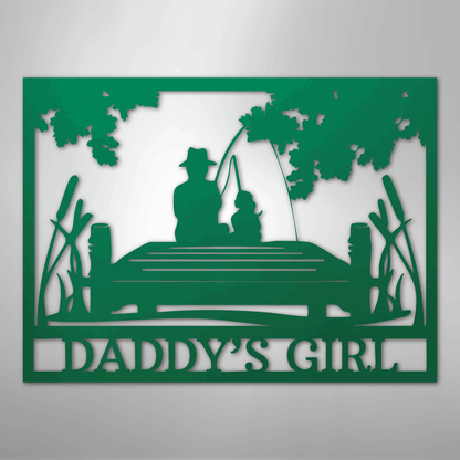 Daddy's Girl Fishing Sign | Personalized Steel Wall Art | Made in USA
