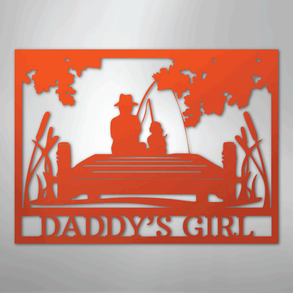 Daddy's Girl Fishing Sign | Personalized Steel Wall Art | Made in USA