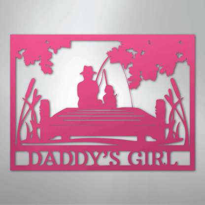 Daddy's Girl Fishing Sign | Personalized Steel Wall Art | Made in USA