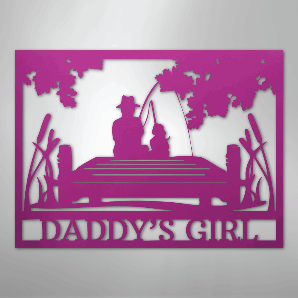 Daddy's Girl Fishing Sign | Personalized Steel Wall Art | Made in USA