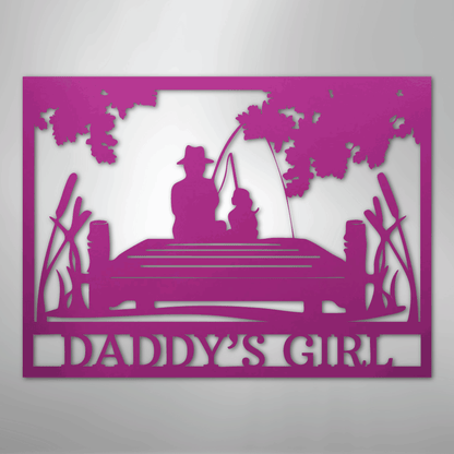 Daddy's Girl Fishing Sign | Personalized Steel Wall Art | Made in USA