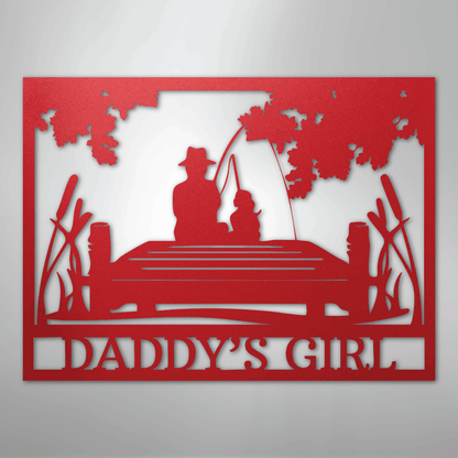 Daddy's Girl Fishing Sign | Personalized Steel Wall Art | Made in USA