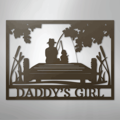Daddy's Girl Fishing Sign | Personalized Steel Wall Art | Made in USA