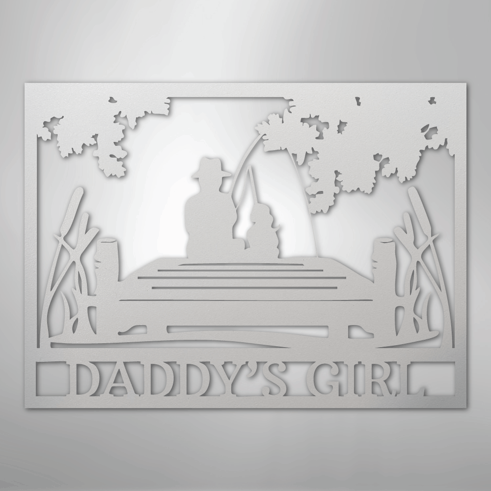 Daddy's Girl Fishing Sign | Personalized Steel Wall Art | Made in USA