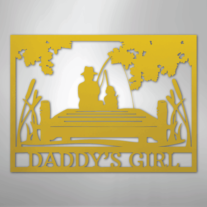 Daddy's Girl Fishing Sign | Personalized Steel Wall Art | Made in USA