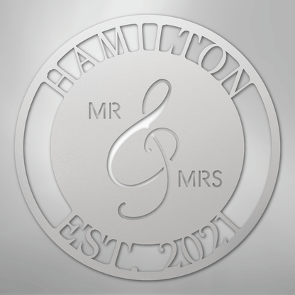Mr. and Mrs. Sign | Personalized Family Name Steel | Made in USA
