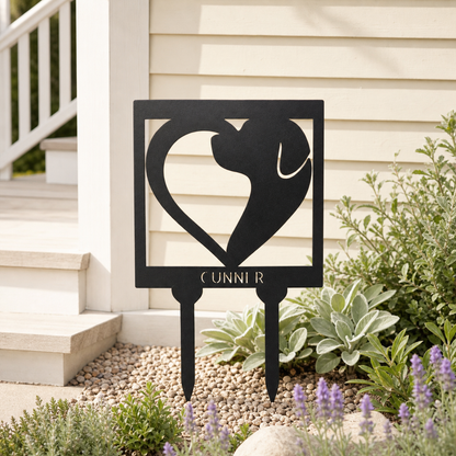 Dog Love Stake Sign | Personalized Steel Wall Art | Made in USA
