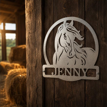 New Horse Monogram Sign | Personalized Steel Wall Art | Made in USA