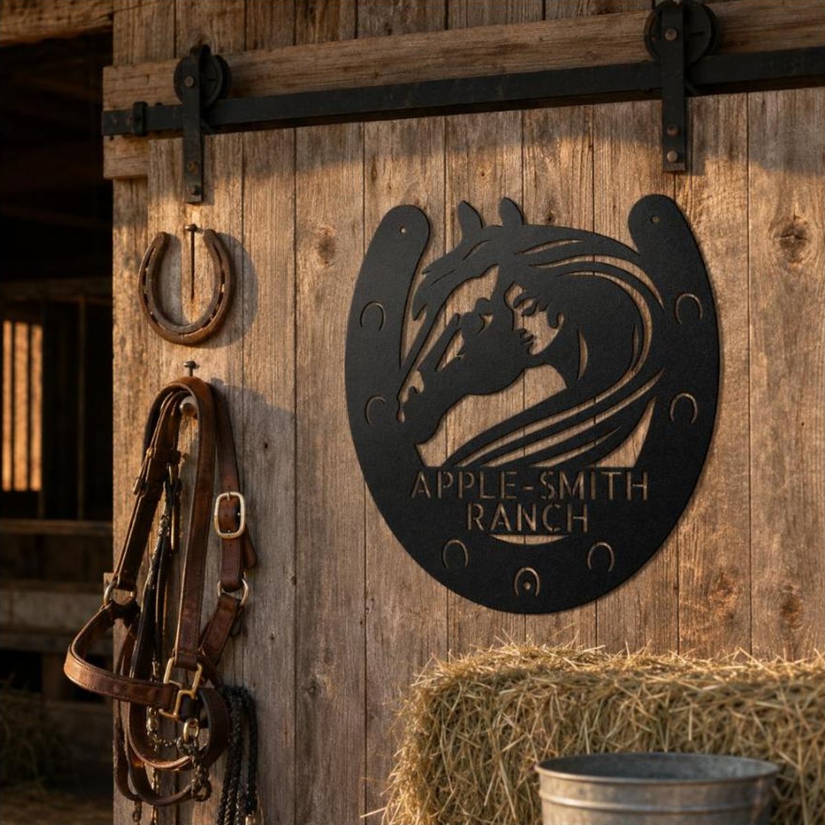 Horse Owner Monogram Sign | Personalized Steel Wall Art | Made in USA