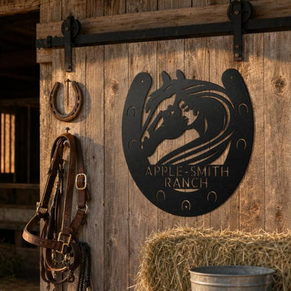 Horse Owner Monogram Sign | Personalized Steel Wall Art | Made in USA