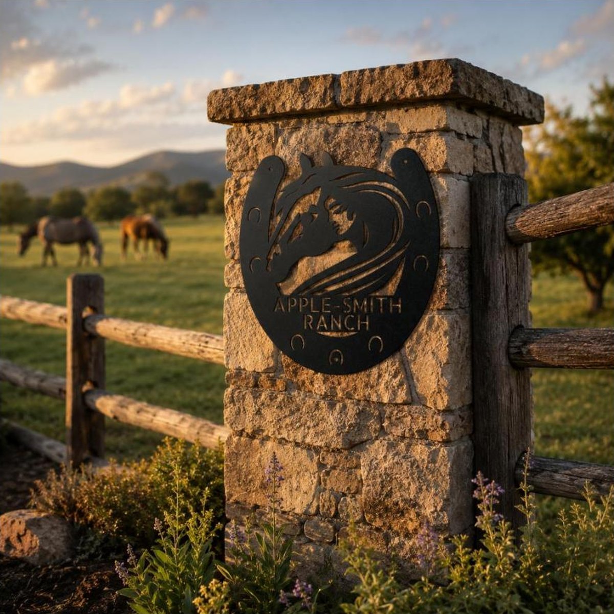 Horse Owner Monogram Sign | Personalized Steel Wall Art | Made in USA