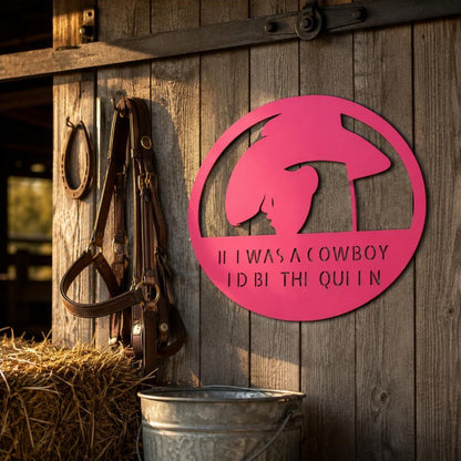 Custom Cowgirl Sign | Personalized Steel Wall Art | Made in USA