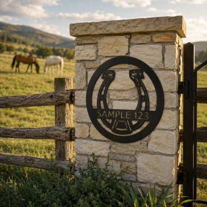 Horseshoe Monogram Sign | Personalized Steel Wall Art | Made in USA