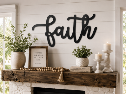Faith Script Sign | Custom Steel Wall Art | Made in USA