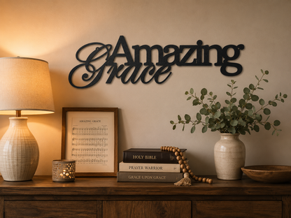 Amazing Grace Sign | Custom Steel Wall Art | Made in USA