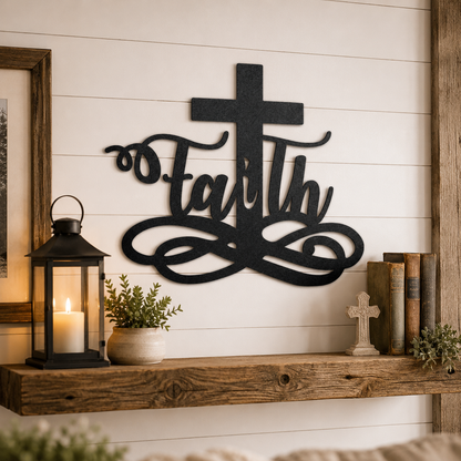 Faith Cross Sign | Custom Steel Wall Art | Made in USA