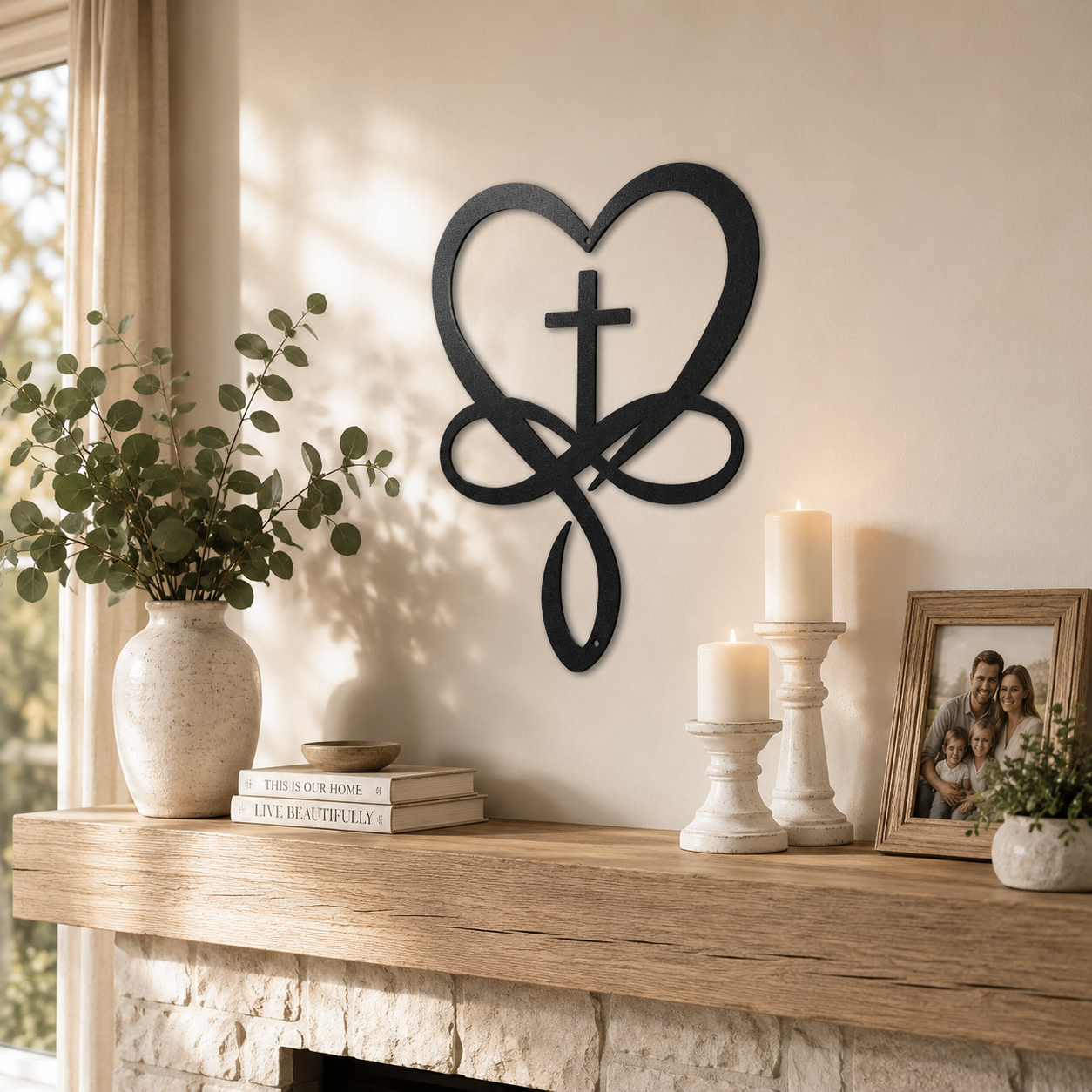 Love Infinity Cross Sign | Custom Steel Wall Art | Made in USA